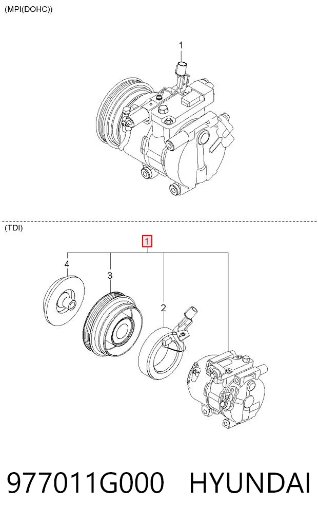 977011G000 Hyundai/Kia Sprężarka klimatyzacji