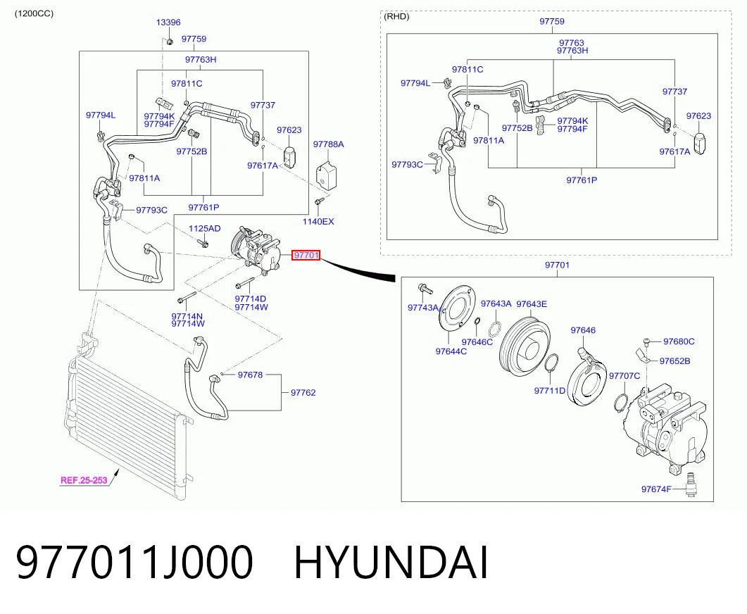 977011J000 Hyundai/Kia Sprężarka klimatyzacji