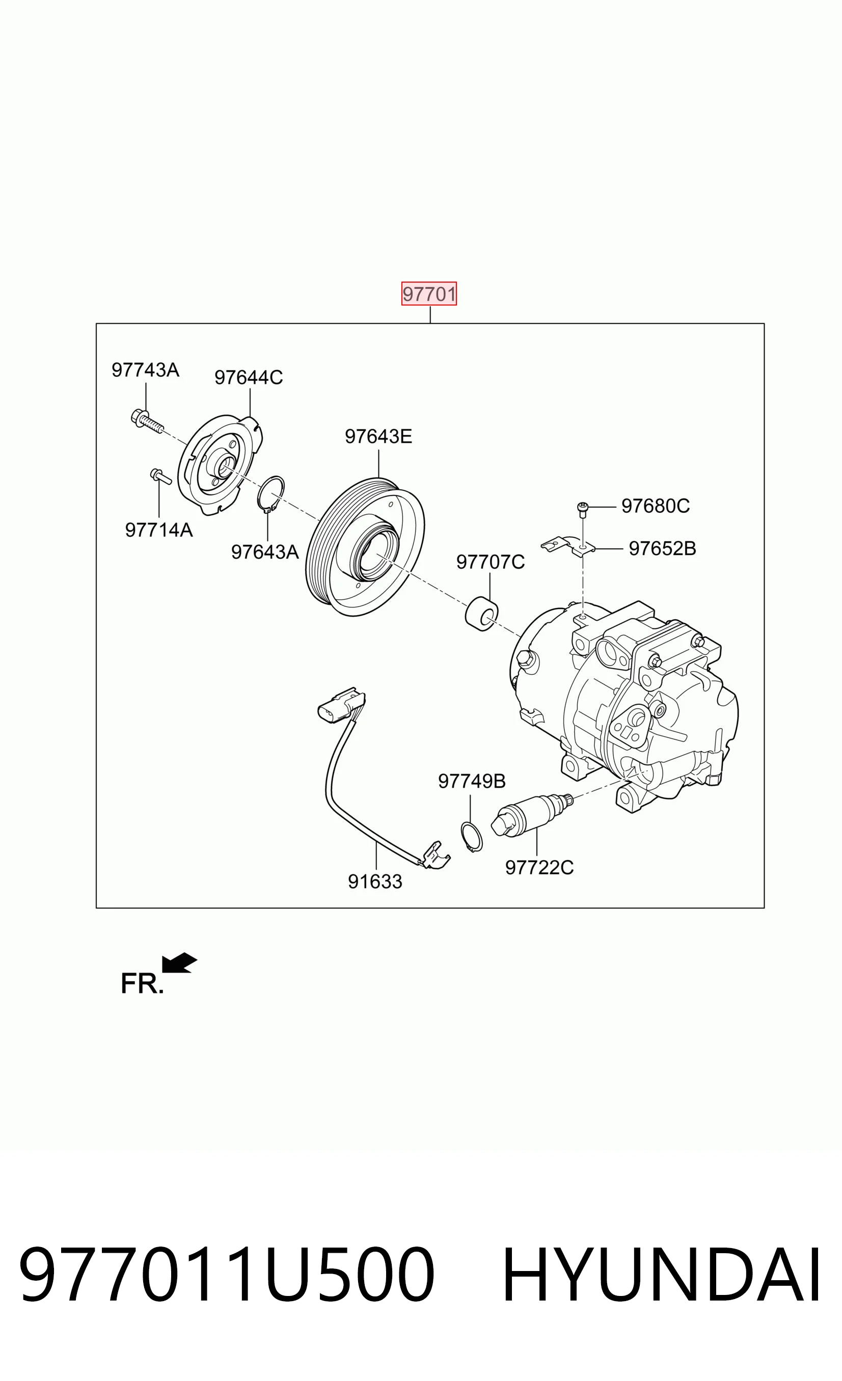 977011U500 Hyundai/Kia Sprężarka klimatyzacji