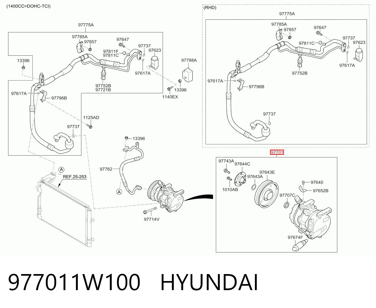977011W100 Hyundai/Kia Sprężarka klimatyzacji