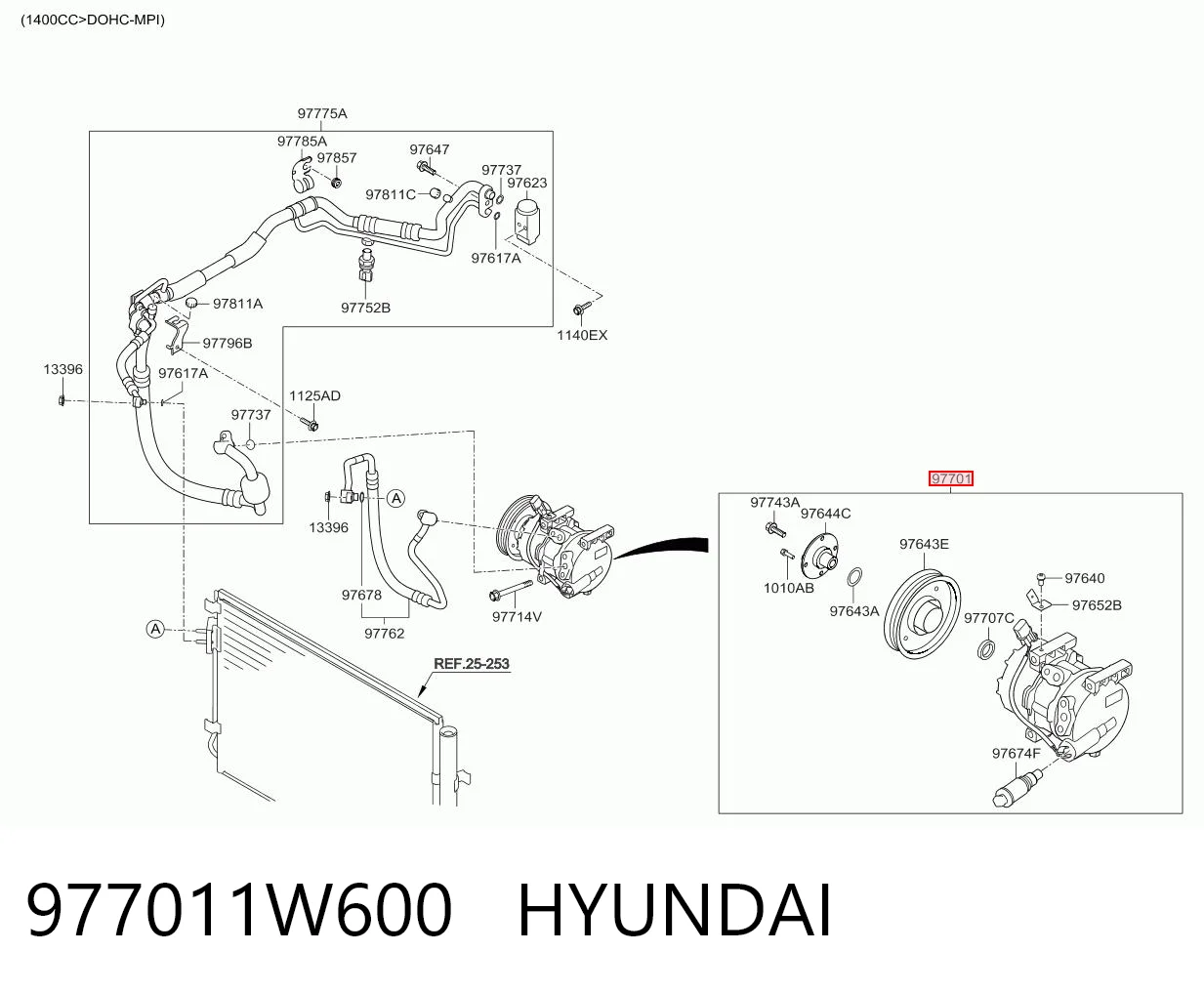 977011W600 Hyundai/Kia Sprężarka klimatyzacji