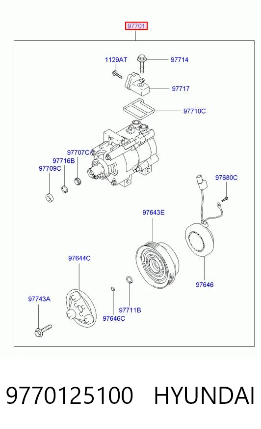 9770125100 Hyundai/Kia Sprężarka klimatyzacji