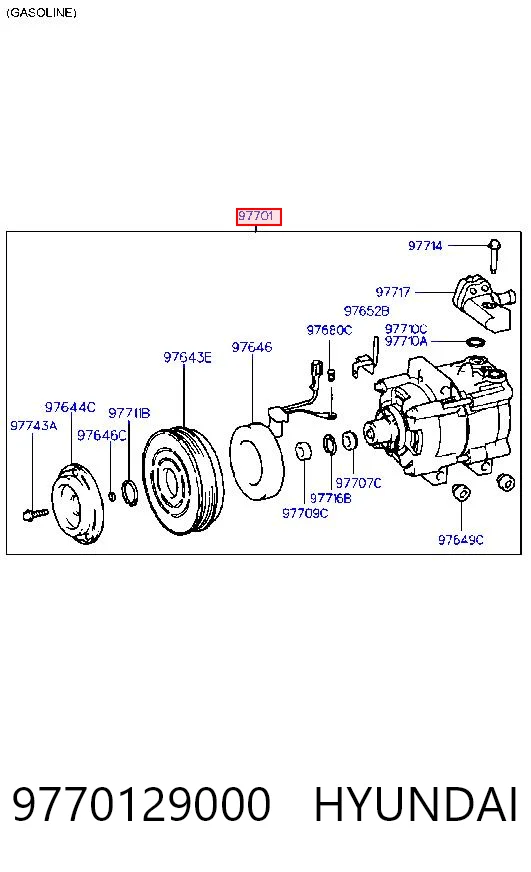 9770129000 Hyundai/Kia Sprężarka klimatyzacji