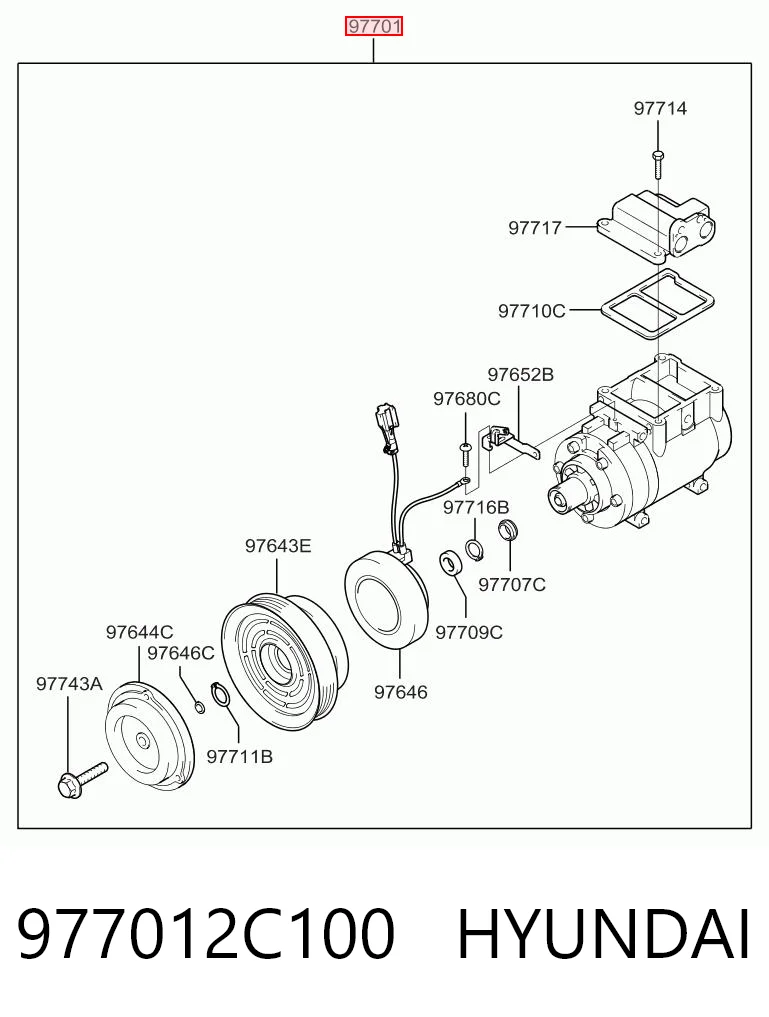 977012C100 Hyundai/Kia Sprężarka klimatyzacji