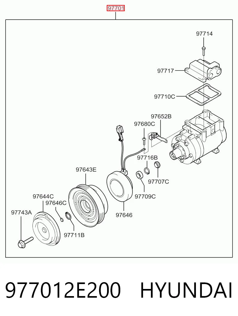 977012E200 Hyundai/Kia Sprężarka klimatyzacji