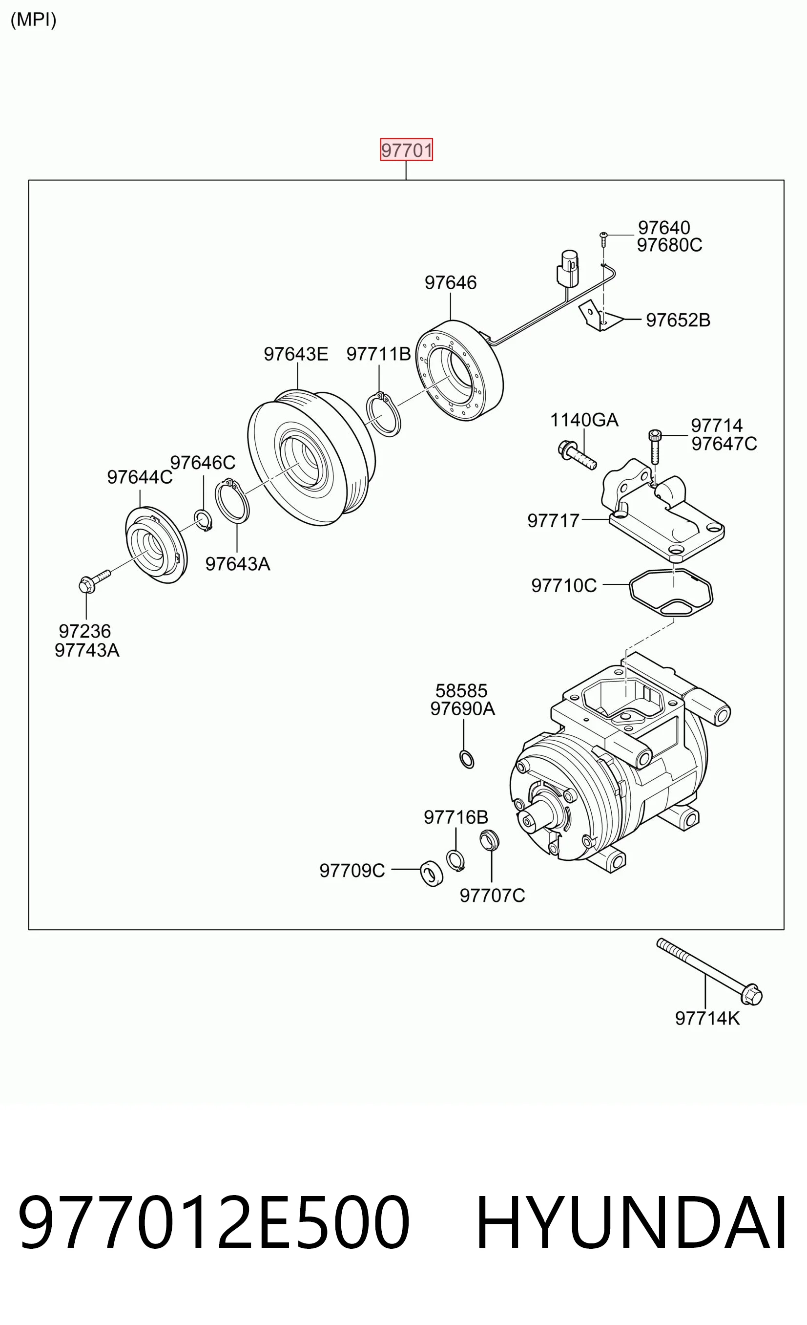 977012E500 Hyundai/Kia Sprężarka klimatyzacji