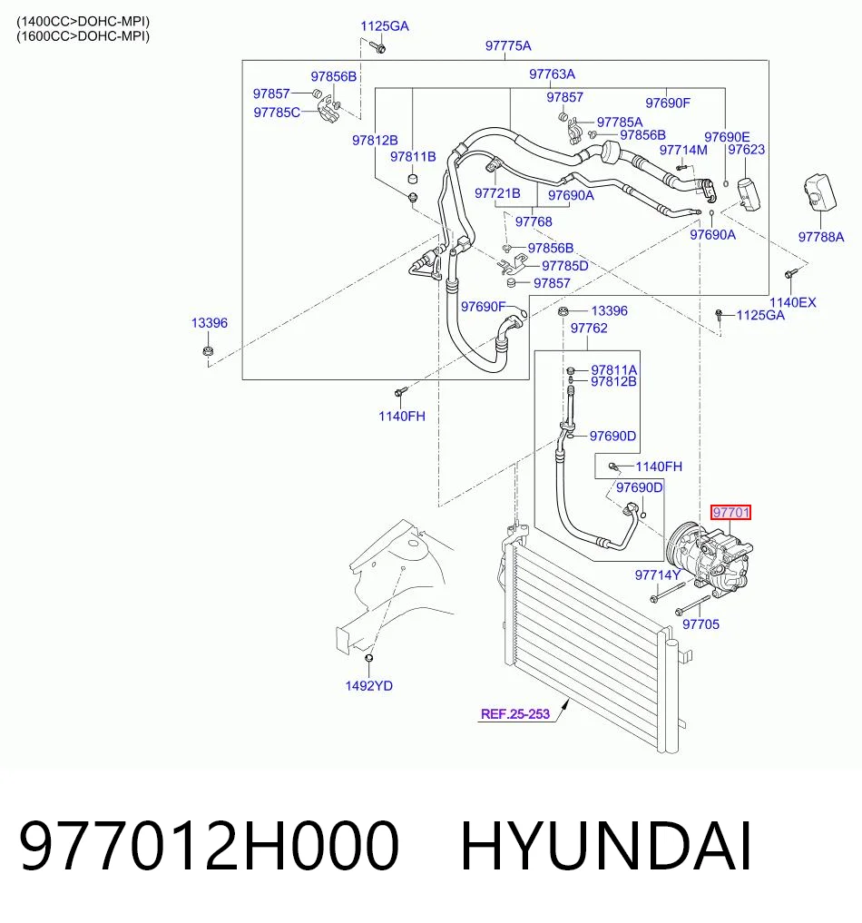 977012H000 Hyundai/Kia Sprężarka klimatyzacji