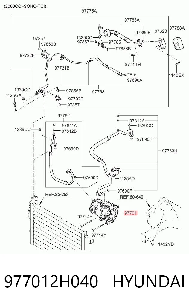 977012H040 Hyundai/Kia Sprężarka klimatyzacji
