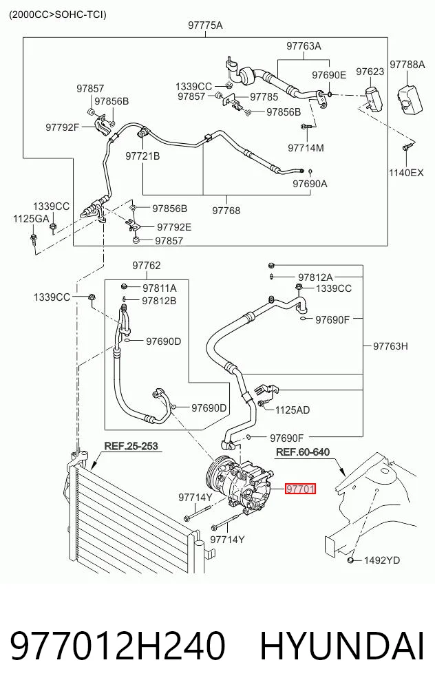 977012H240 Hyundai/Kia Sprężarka klimatyzacji