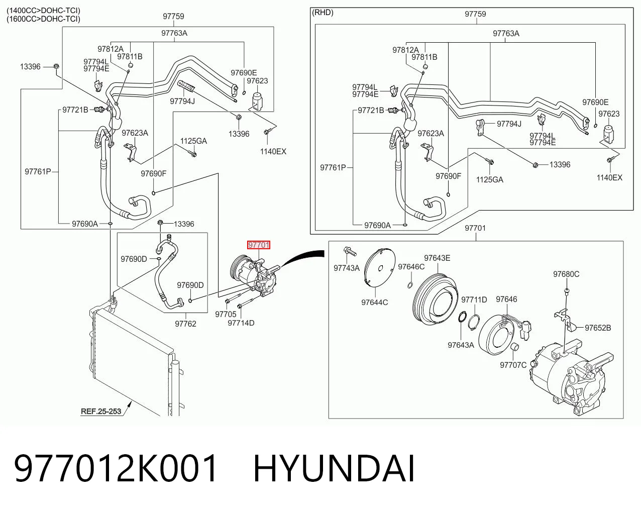 977012K001 Hyundai/Kia Sprężarka klimatyzacji