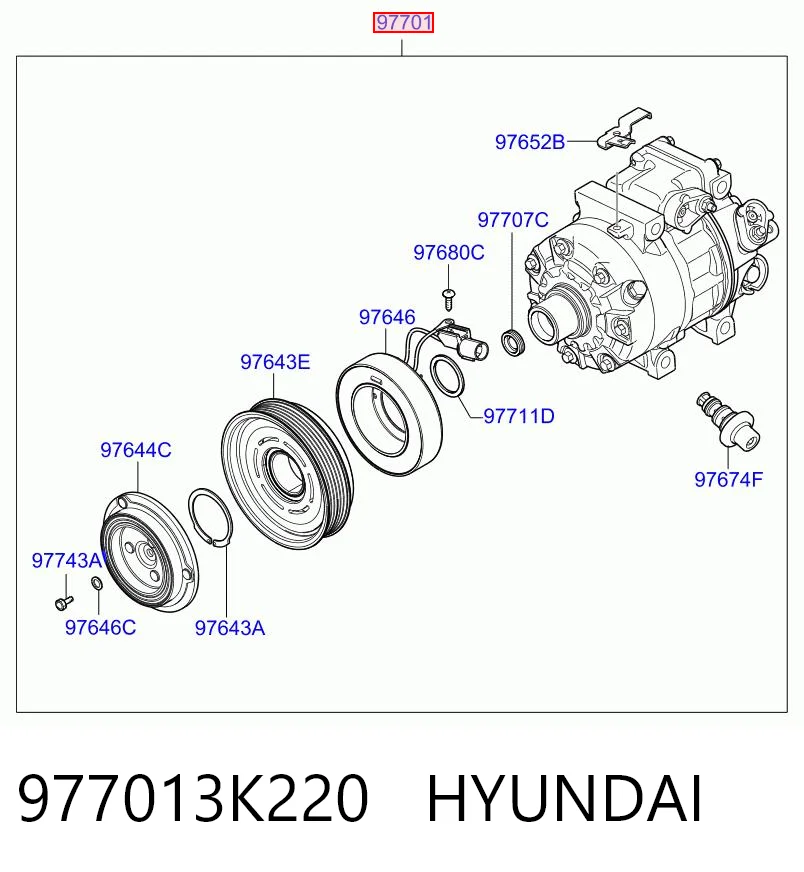977013K220 Hyundai/Kia Sprężarka klimatyzacji