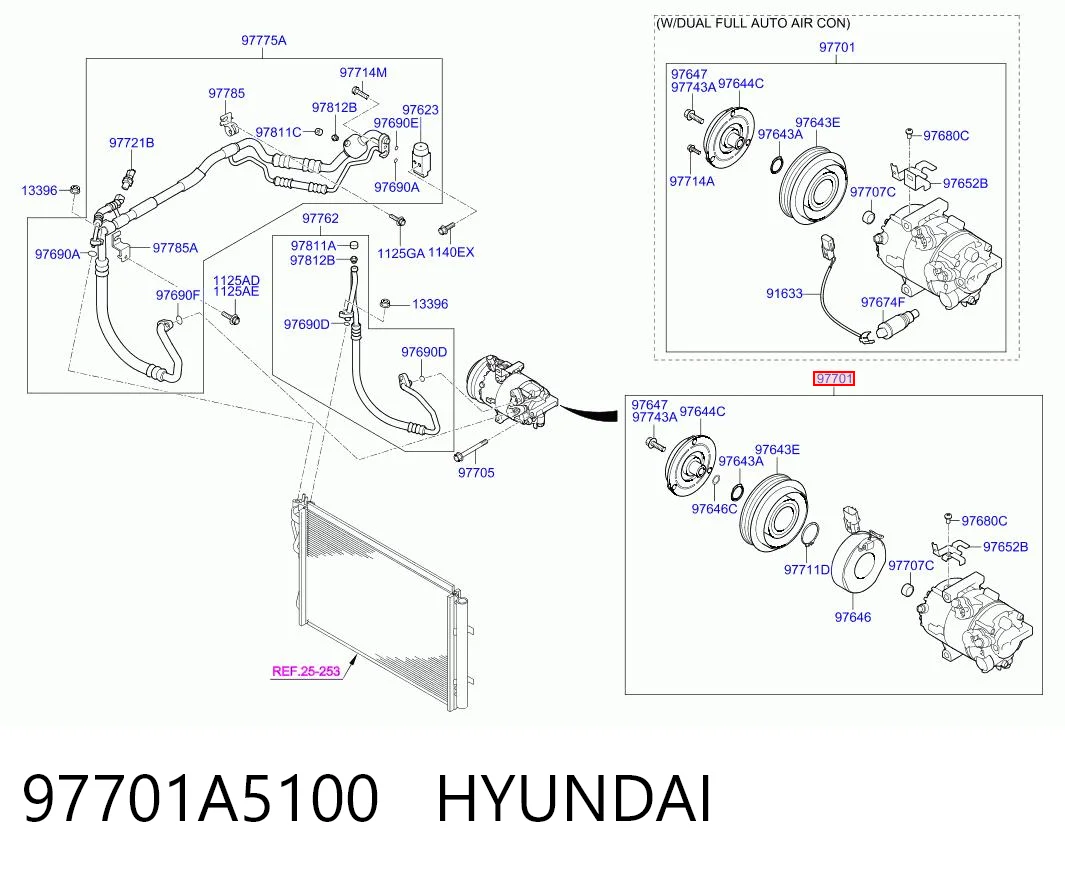 97701A5100 Hyundai/Kia Sprężarka klimatyzacji
