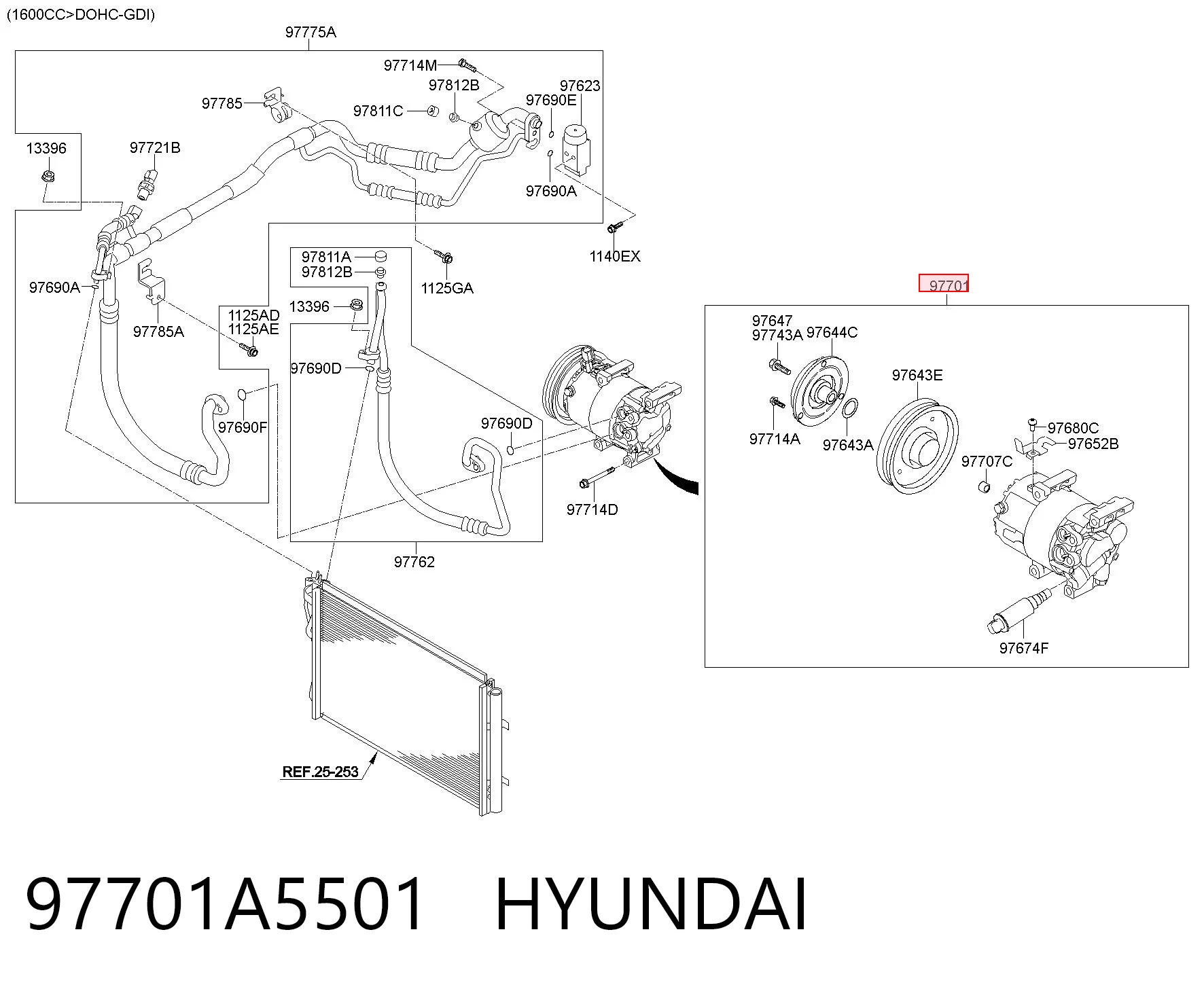 97701A5501 Hyundai/Kia Sprężarka klimatyzacji