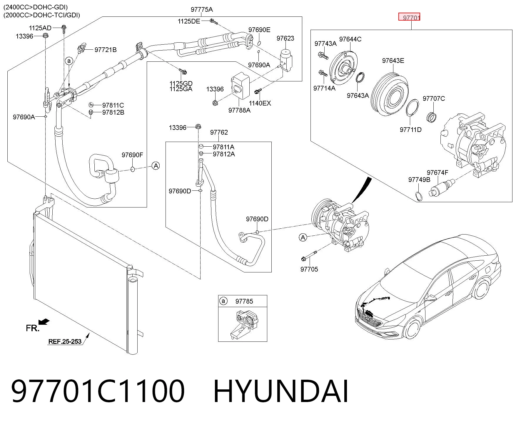Sprężarka klimatyzacji do Hyundai Sonata VII LF