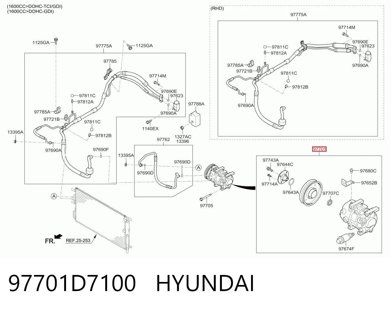 97701D7100 Hyundai/Kia Sprężarka klimatyzacji
