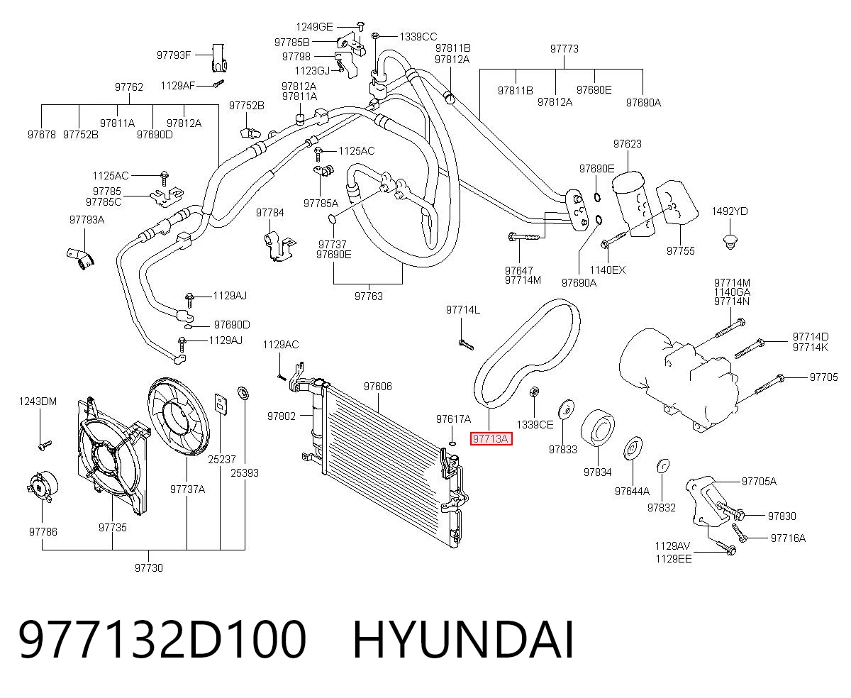 977132D100 Hyundai/Kia Pas napędowy mechanizmów