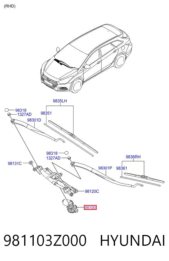 Silniczek wycieraczki szyby przedniej do Hyundai I40 I VF