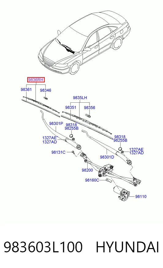 Do koszyka Pióro wycieraczki szyby przedniej, zestaw (2 szt.) Audi A4 B5 8D2
