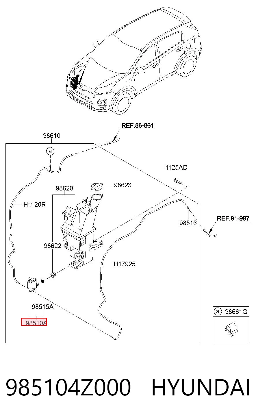 985104Z000 Hyundai/Kia Pompka spryskiwacza szyby przedniej/tylnej