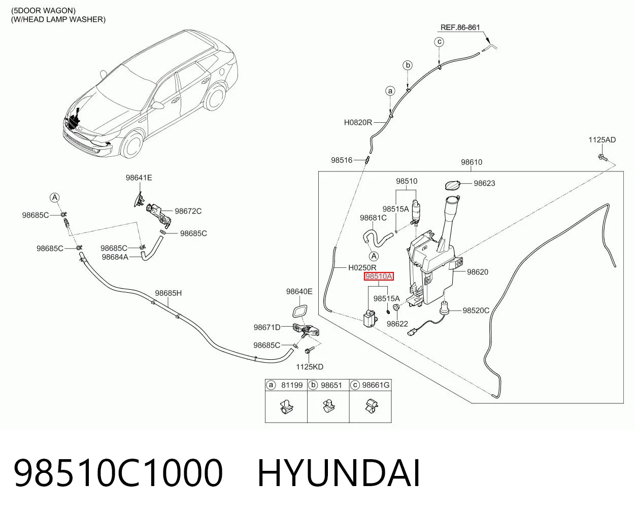 98510C1000 Hyundai/Kia Pompka spryskiwacza szyby przedniej