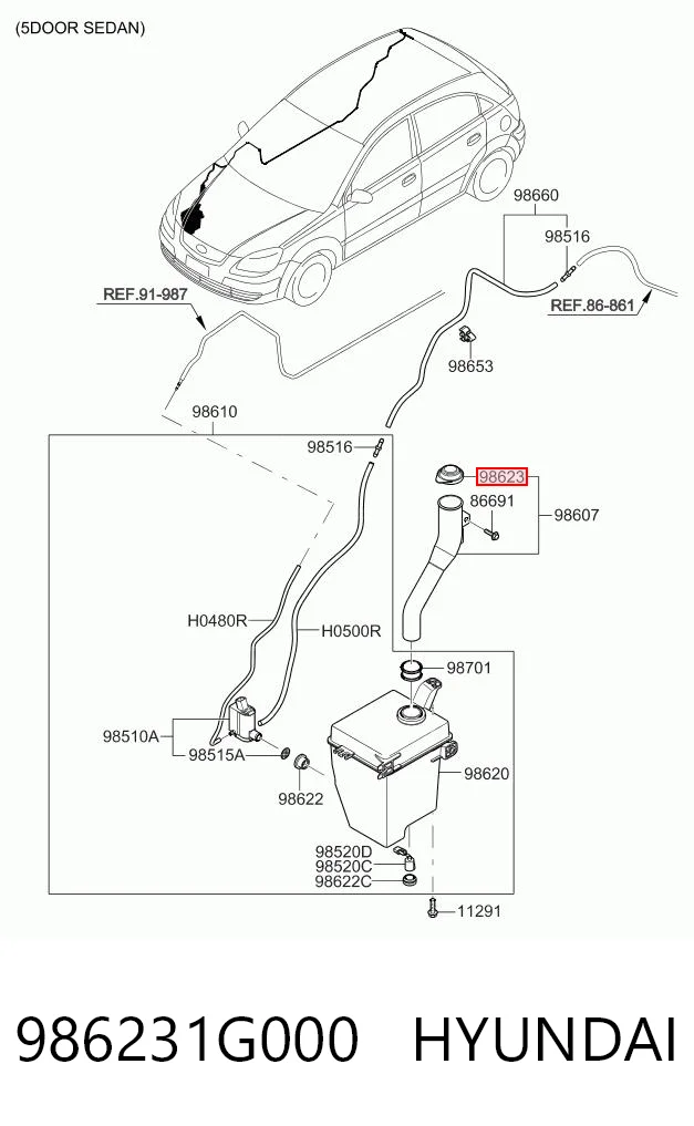 Kupić Korek zbiornika spryskiwacza Hyundai Accent III MC w dobrej cenie