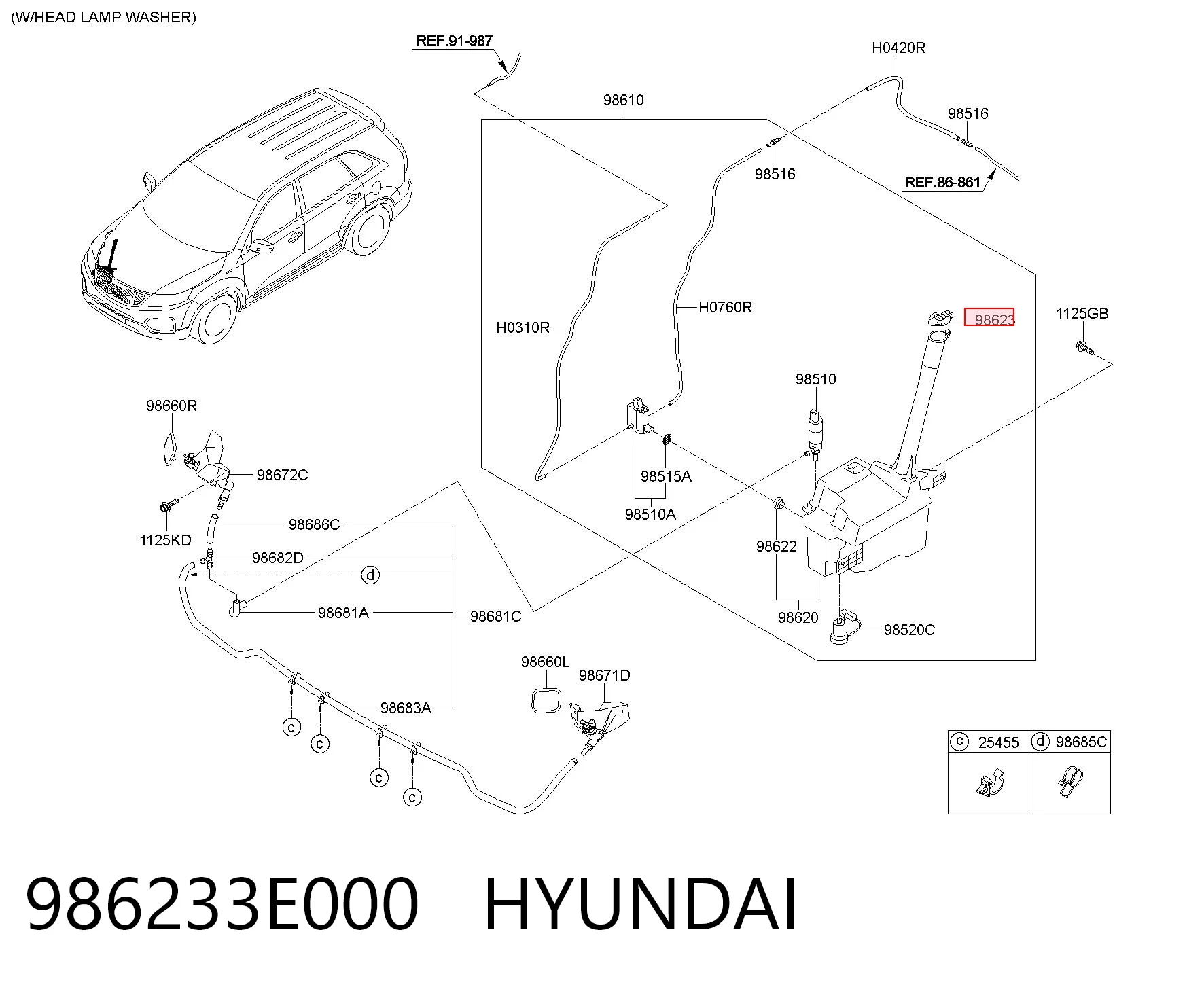 Kupić Korek zbiornika spryskiwacza Hyundai Santa Fe II CM w dobrej cenie