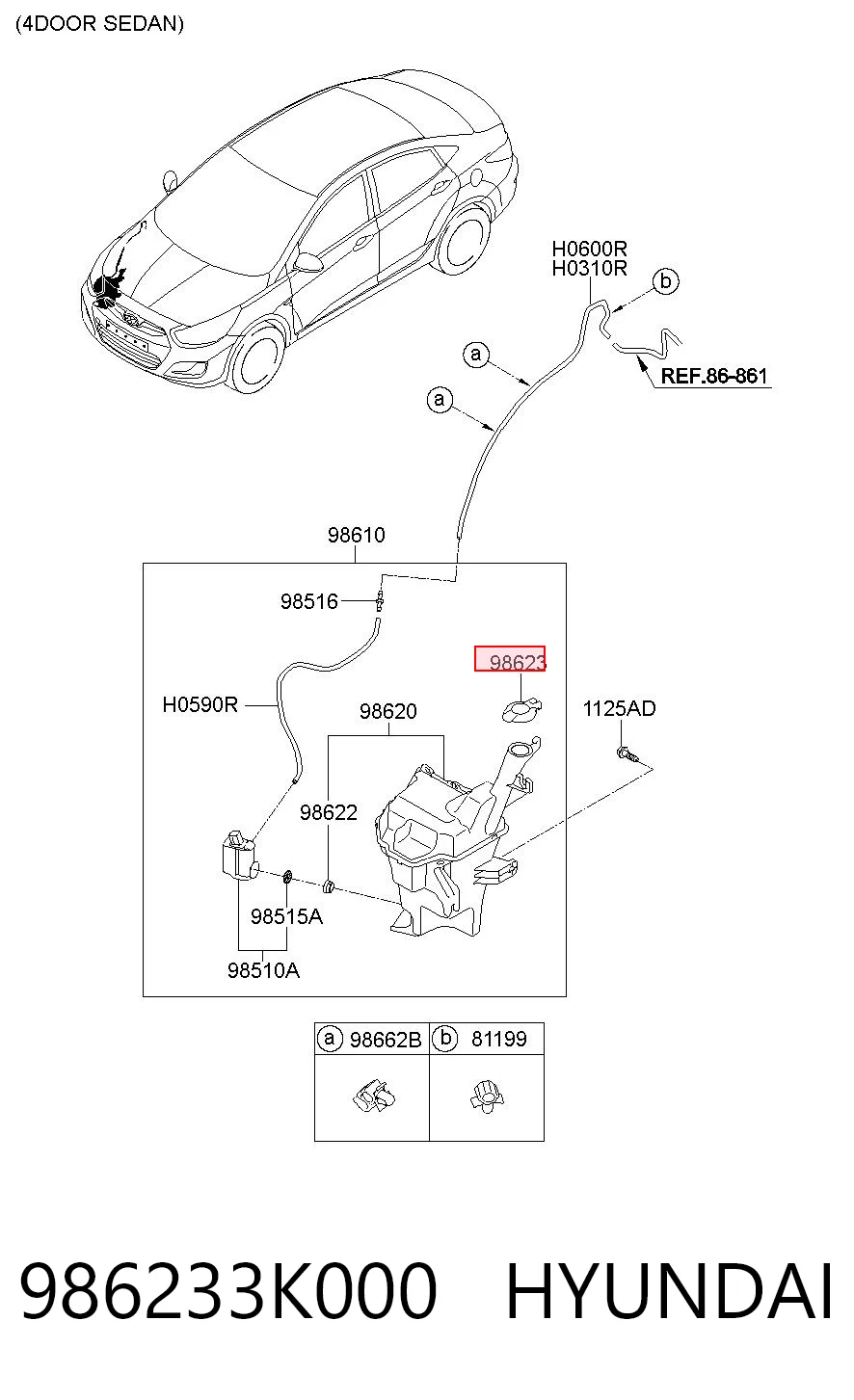 Korek zbiornika spryskiwacza do KIA Cerato LD