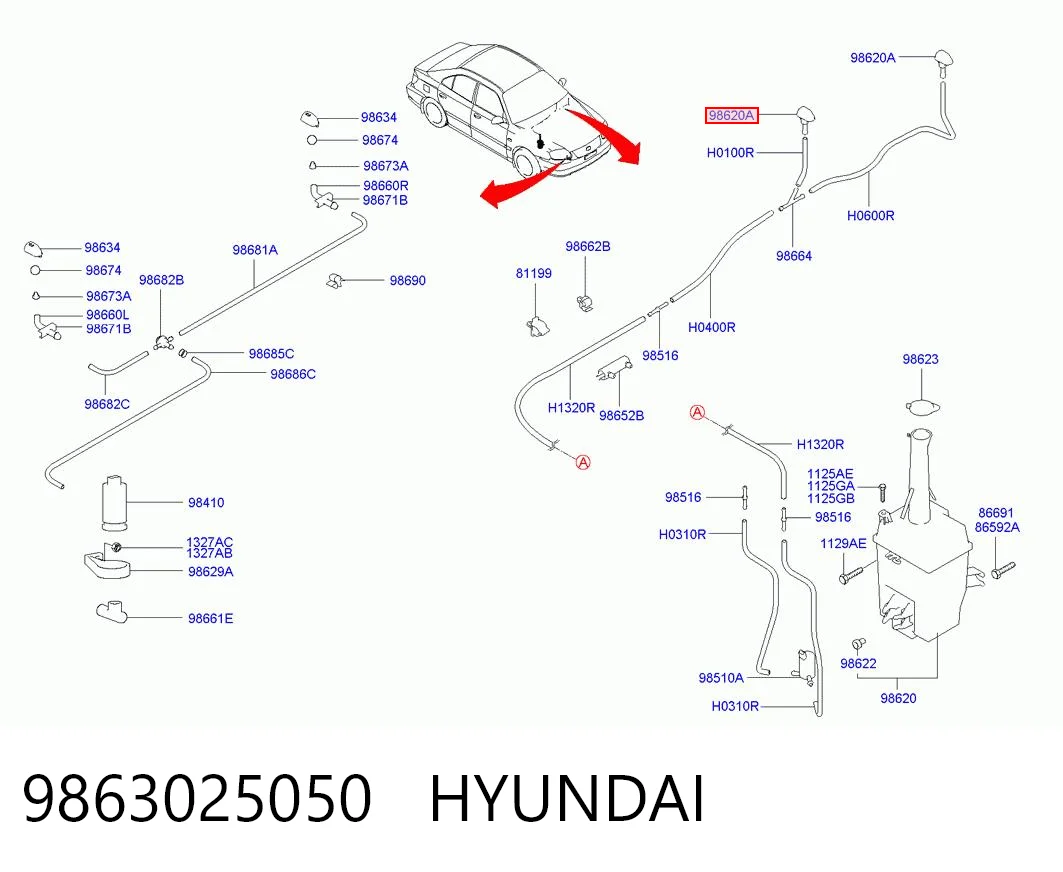 Kupić Dysza spryskiwacza szyby przedniej Hyundai Santa Fe I SM w dobrej cenie