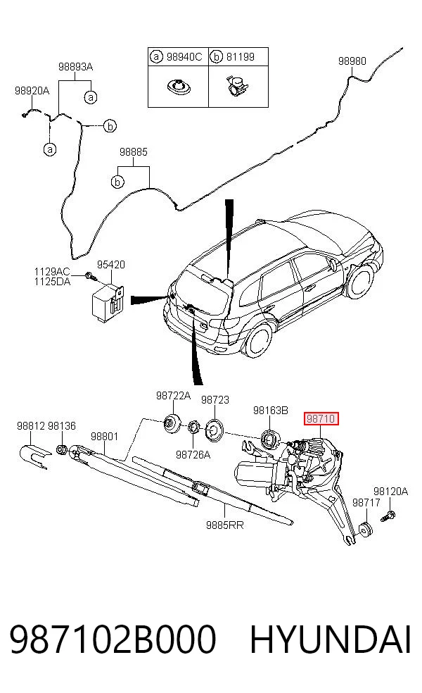 Silniczek wycieraczki tylnej szyby Hyundai Santa Fe II SUV (CM) (2006 - 2012) cena, od 59,62 USD
