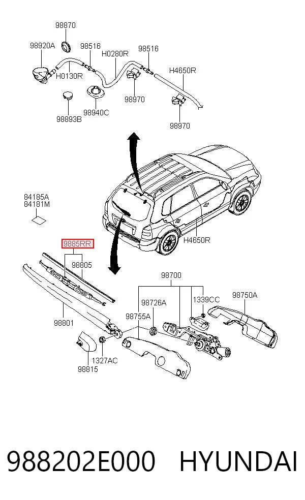  Pióro wycieraczki szyby tylnej Hyundai Tucson 1