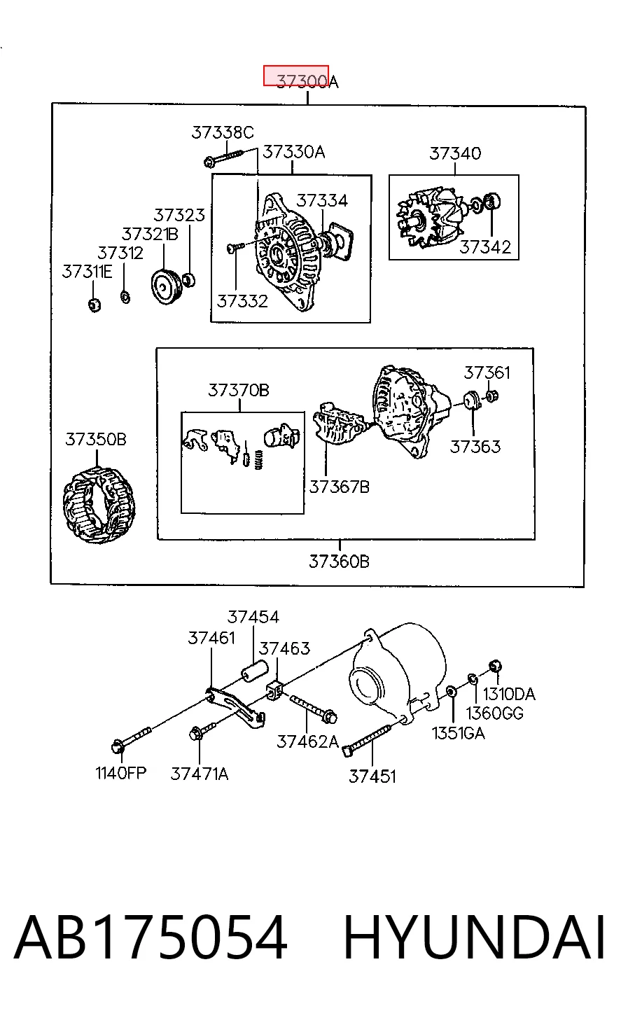 AB175054 Hyundai/Kia Alternator