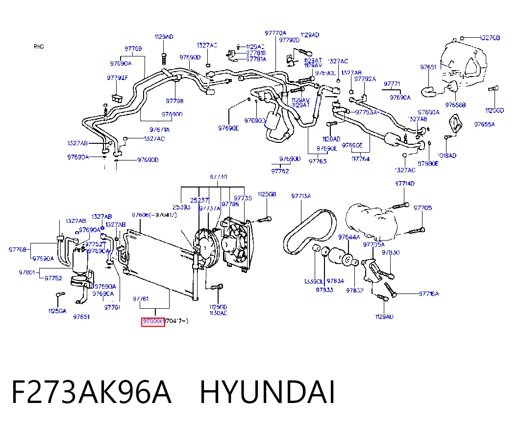 Do koszyka Chłodnica klimatyzacji Hyundai Coupe I RD