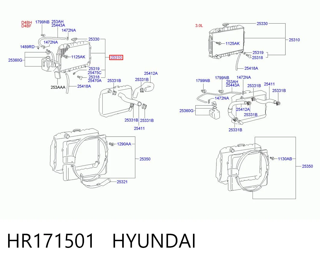 Chłodnica silnika Mitsubishi HR171501 cena, od 173,66 USD
