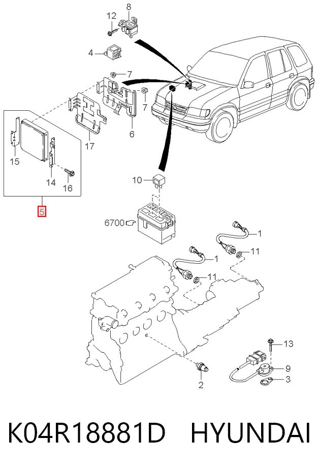 Sterownik silnika do KIA Sportage I K00