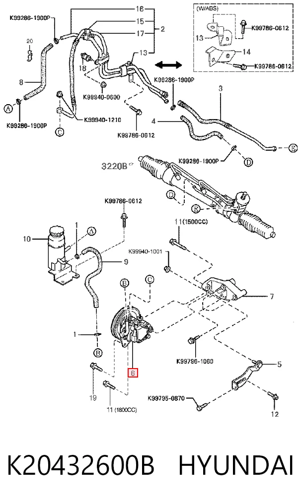 Pompa wspomagania hydraulicznego kierownicy do KIA Sephia I FA