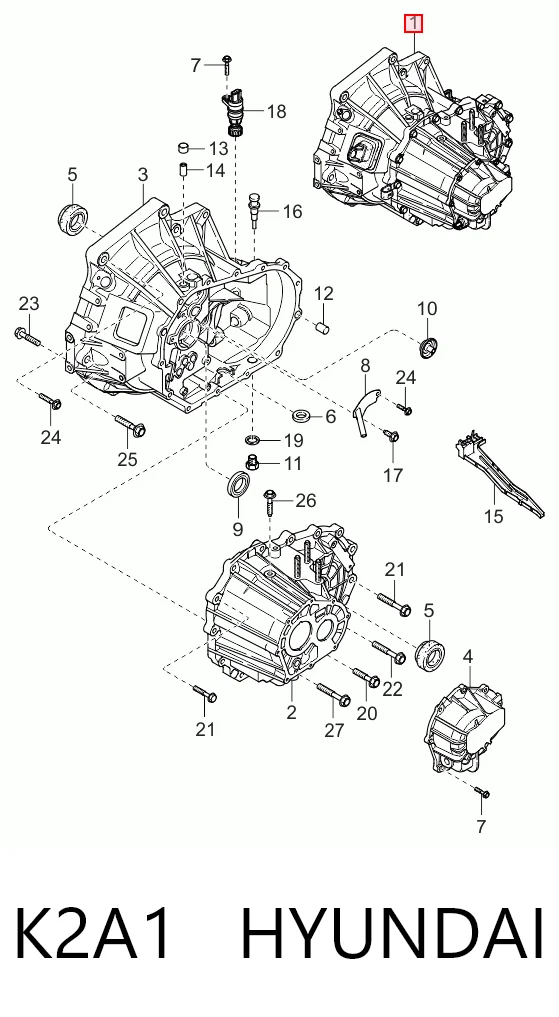 Mechaniczna skrzynia biegów w komplecie do KIA Shuma II FB
