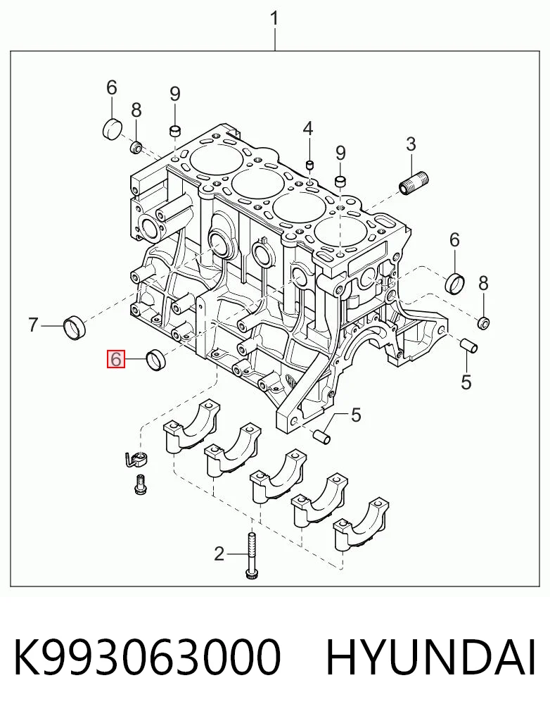 Zaślepka głowicy cylindrów/bloku cylindrów do Hyundai Galloper JK