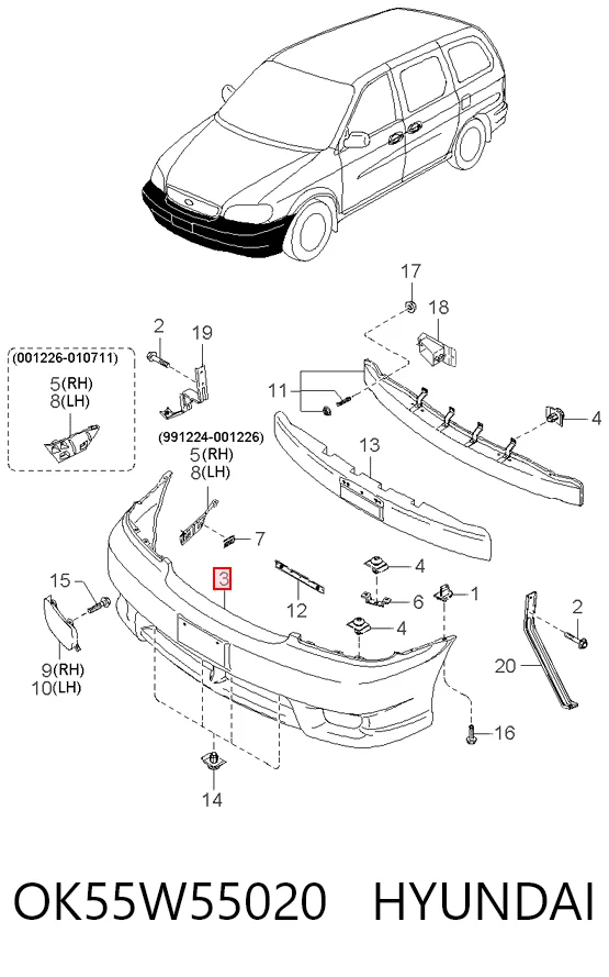 Zderzak przedni do KIA Carnival II GQ