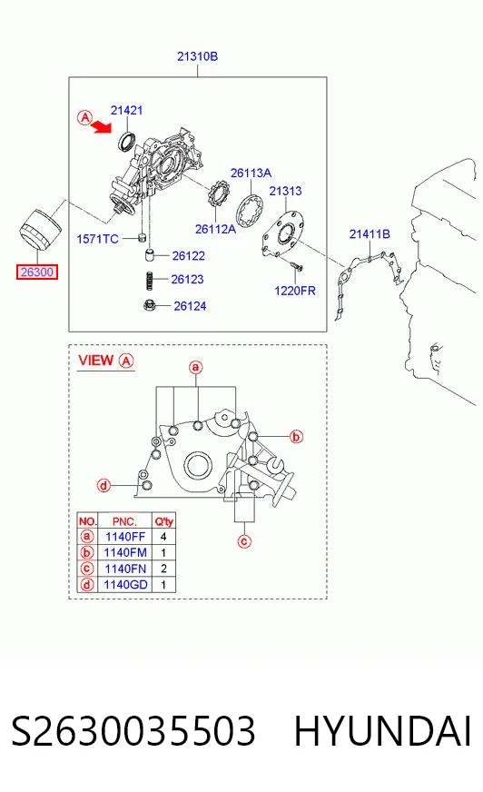 S2630035503 Hyundai/Kia Filtr oleju