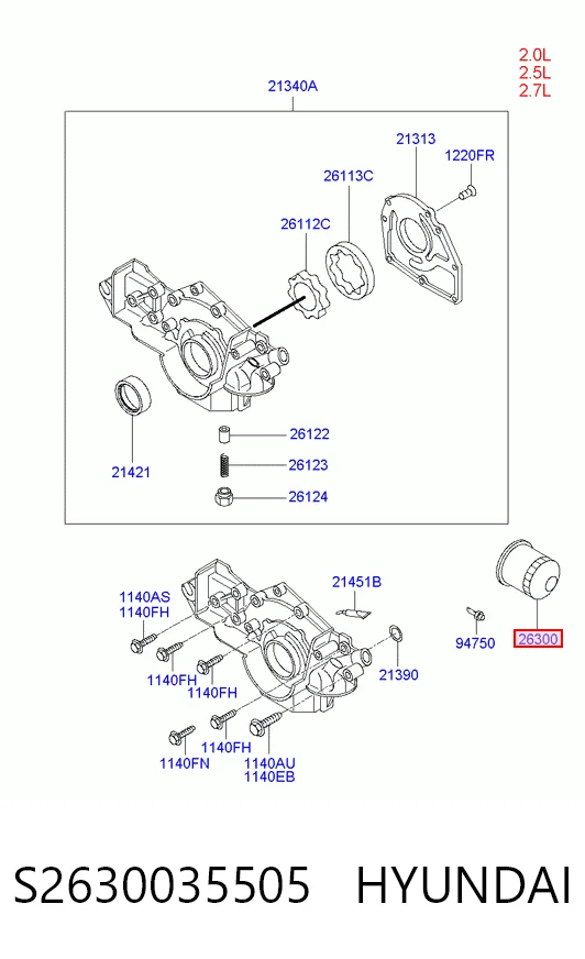 S2630035505 Hyundai/Kia Filtr oleju