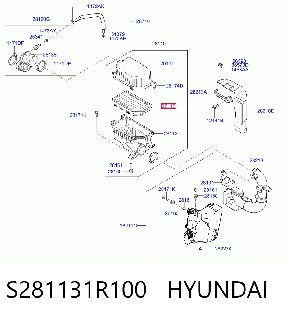 S281131R100 Hyundai/Kia Filtr powietrza
