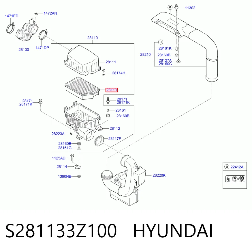 S281133Z100 Hyundai/Kia Filtr powietrza