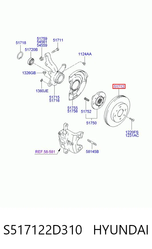 S517122D310 Hyundai/Kia