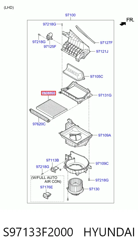 S97133F2000 Hyundai/Kia Filtr kabiny