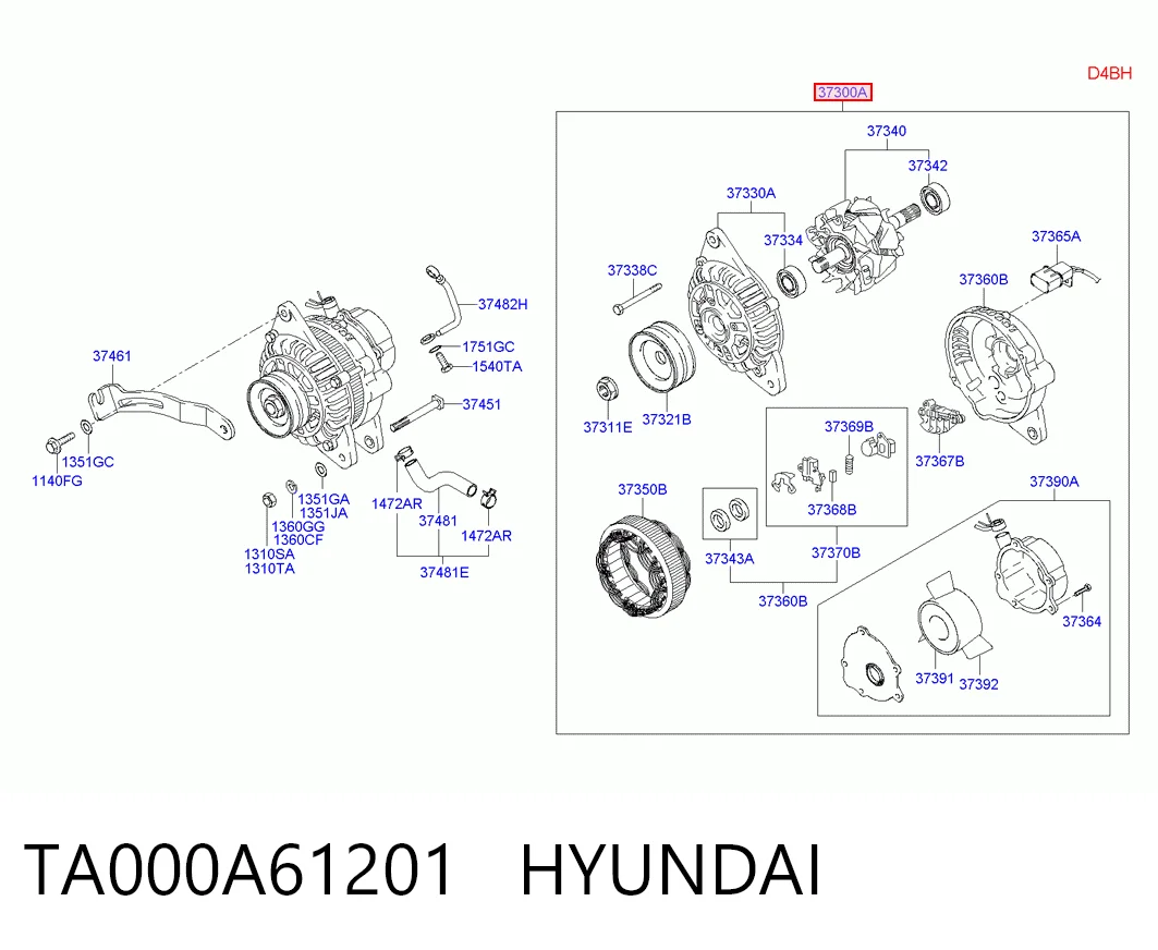 TA000A61201 Hyundai/Kia Alternator