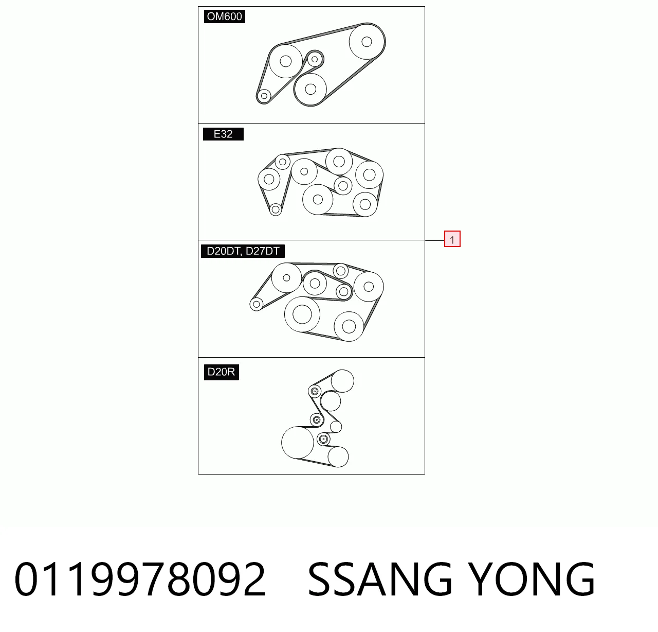 0119978092 Ssang Yong