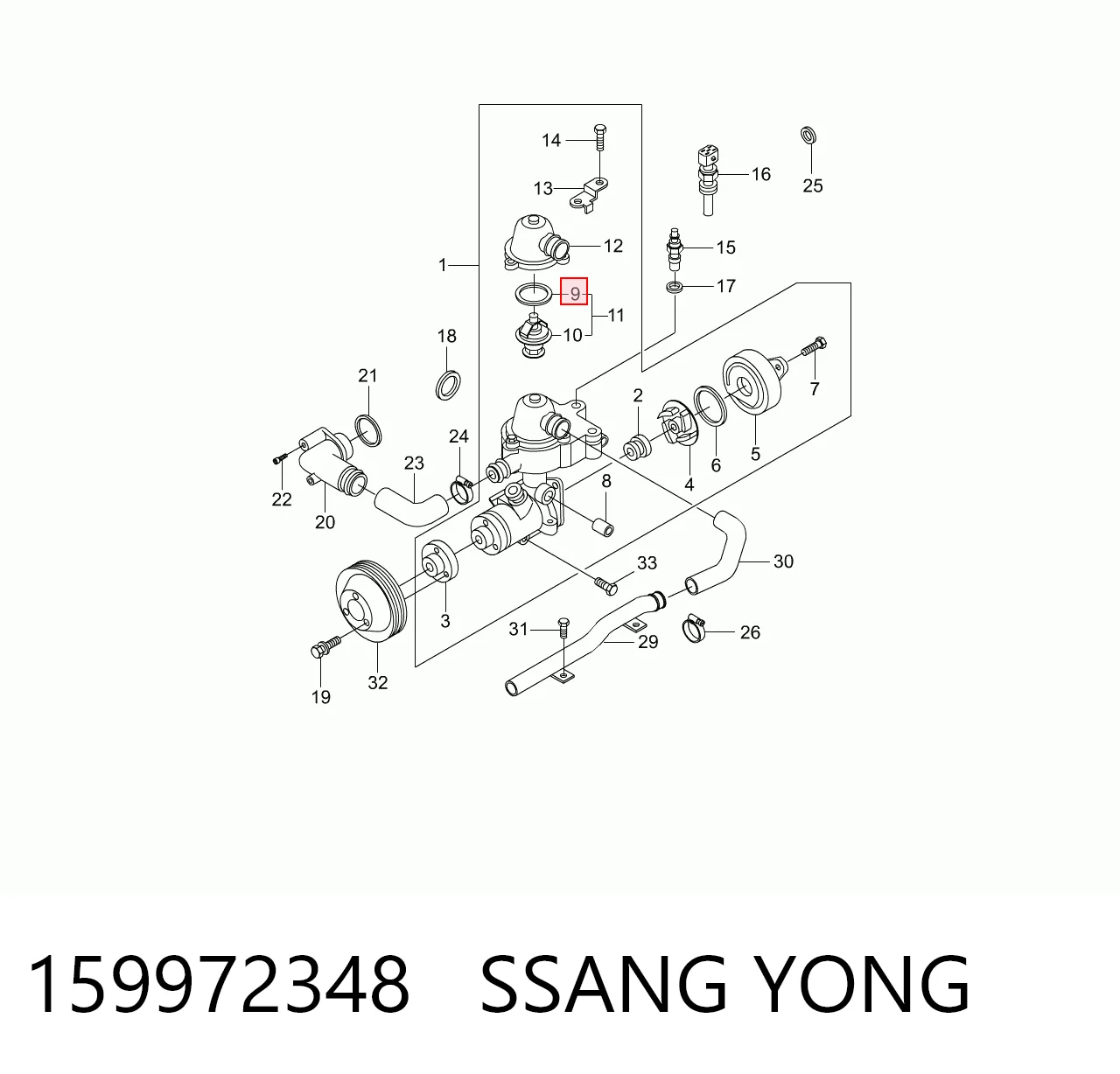 Uszczelka termostatu do Volkswagen LT 28-35 II 2DB, 2DE, 2DK