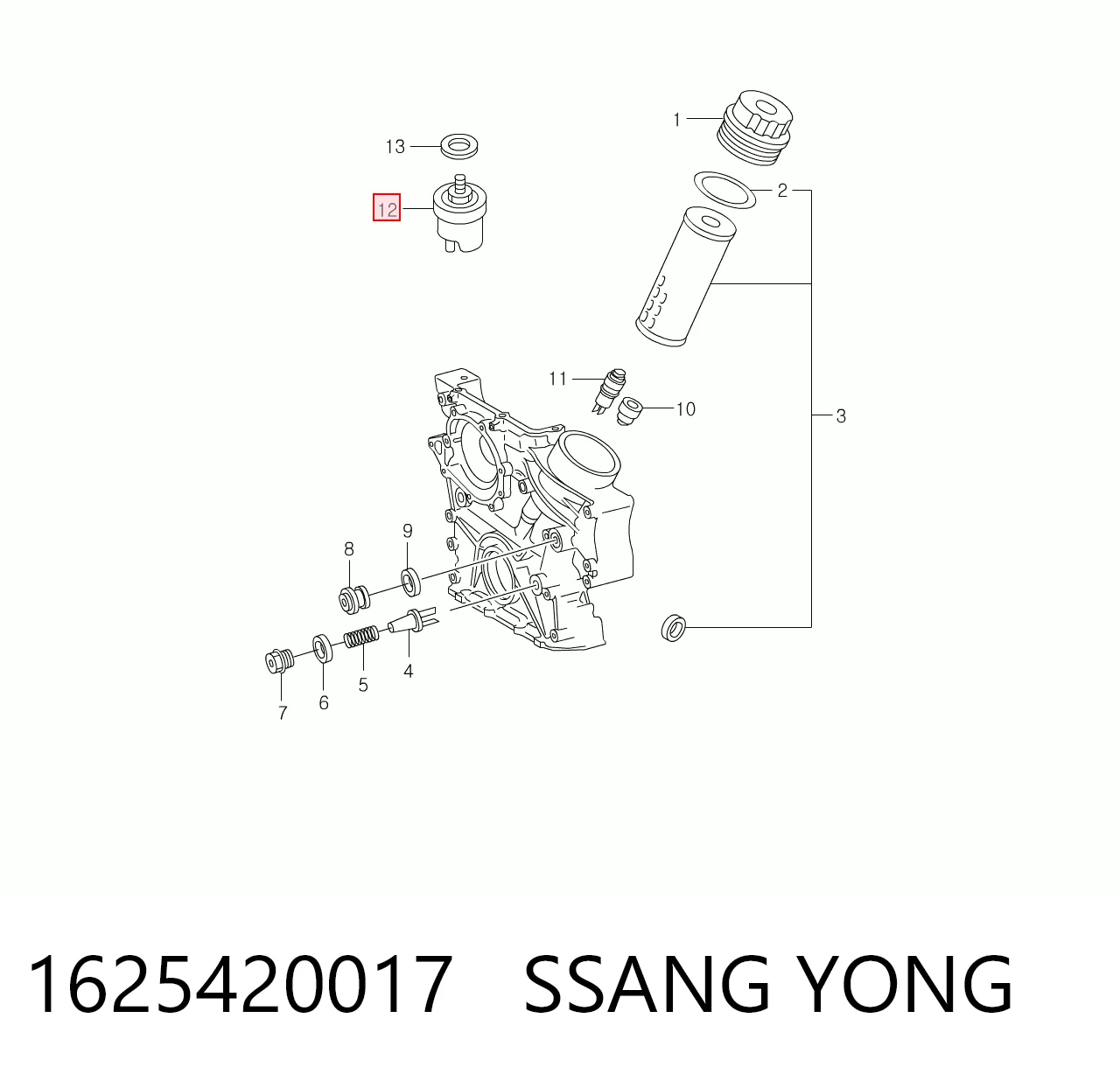 Do koszyka Czujnik ciśnienia oleju SsangYong Rexton I RJ