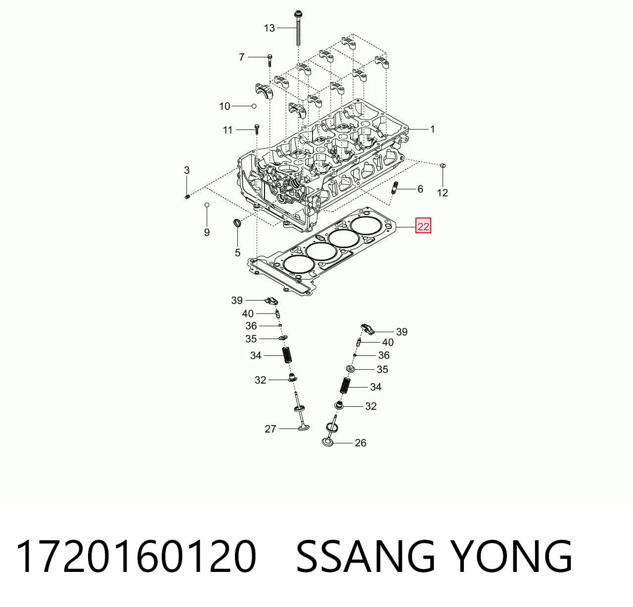 1720160120 Ssang Yong Uszczelka głowicy cylindrów