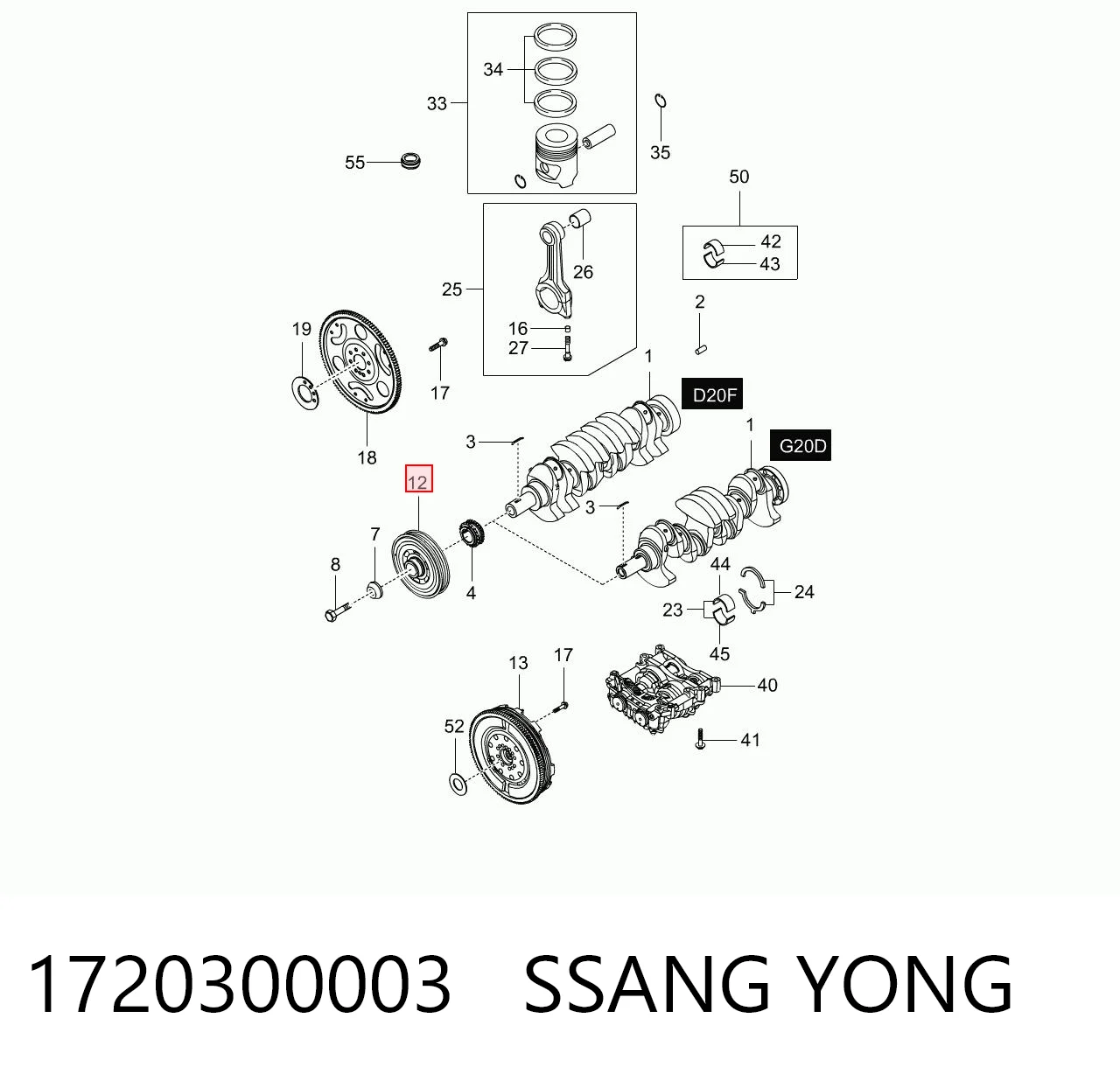 1720300003 Ssang Yong Koło pasowe wału korbowego